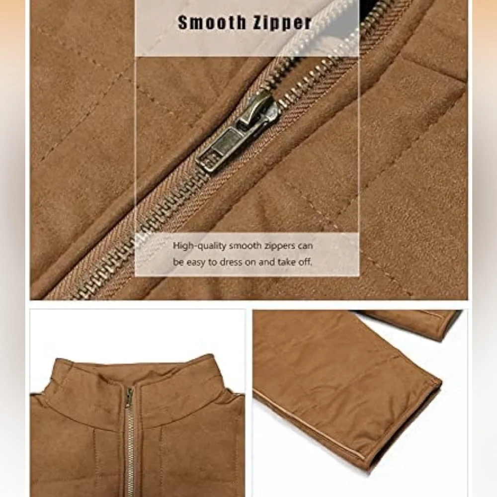 Women's Tan Quilted Jacket - Picture 5 of 8